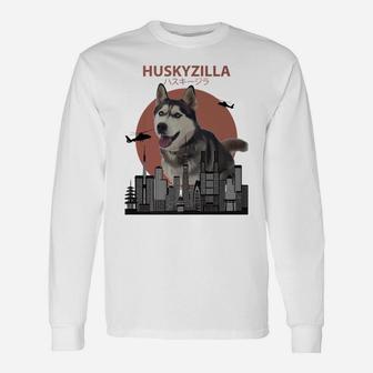 Huskyzilla Siberian Husky Dog Lovers Long Sleeve T-Shirt - Seseable