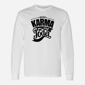 Keep Karma und Jodel Herren Langarmshirts mit Weißem Grafikdruck - Seseable