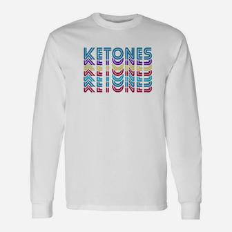 Ketones Retro Vintage Keto Ketogenic Diet Foodie Long Sleeve T-Shirt - Seseable