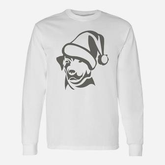 The Labrador Retriever Hat Santa Claus Christmas Shirt Long Sleeve T-Shirt - Seseable