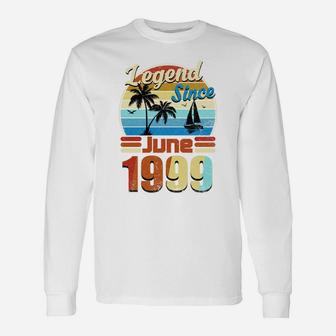 Legend Since June 1999 Retro Vintage Birthday Summer Long Sleeve T-Shirt - Seseable