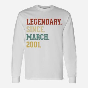 Legendary Since March 2001 Vintage 21 Birthday Long Sleeve T-Shirt - Seseable