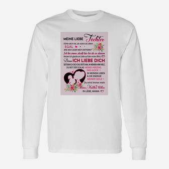 Liebe Tochter Ich liebe Dich Langarmshirts, Mutter-zu-Tochter Botschaft Tee - Seseable