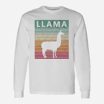 Llaama Vintage Lama Retro Alpaca Lama Long Sleeve T-Shirt - Seseable
