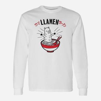 Llamen Llama Hilarious Foodie Hilarious Sayings Long Sleeve T-Shirt - Seseable
