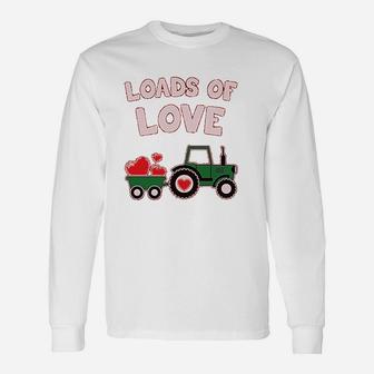 Loads Of Love Valentine's Tractor Loving Long Sleeve T-Shirt - Seseable