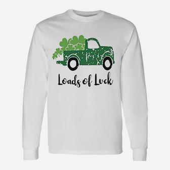 Loads Of Luck Vintage Truck St. Patrick's Day Long Sleeve T-Shirt - Seseable