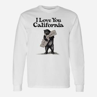 I Love You California Bear State Hug Long Sleeve T-Shirt - Seseable