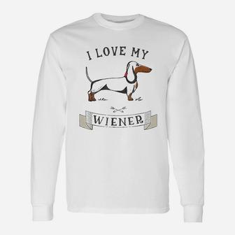 I Love My Dachshund Weiner Dog Dachshund Long Sleeve T-Shirt - Seseable