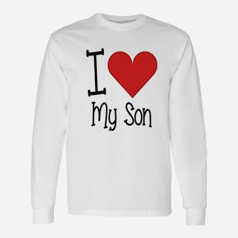 I Love My Daddy I Love My Son Father Kid Matching Long Sleeve T-Shirt - Seseable