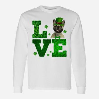 Love French Bulldog St Patricks Day Dog Love Long Sleeve T-Shirt - Seseable