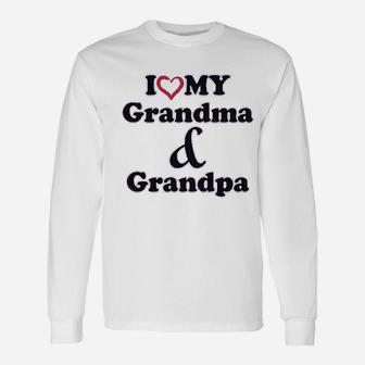I Love My Grandma And Grandpa Grandparents Long Sleeve T-Shirt - Seseable