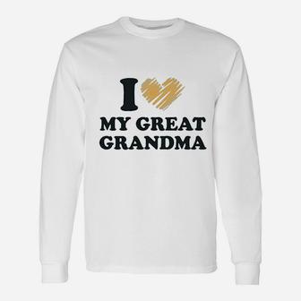 I Love My Great Grandma Grandparents A Boy Girl Long Sleeve T-Shirt - Seseable