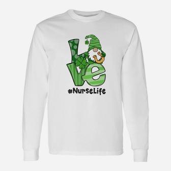 Love St Patricks Day Nurse Life Long Sleeve T-Shirt - Seseable