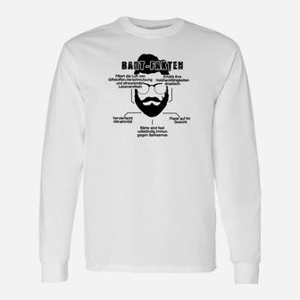 Lustiges Herren Langarmshirts Bier und Bart Motiv, Weiß - Seseable