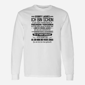 Lustiges Herren Langarmshirts 'Sorry Ladies, vergeben', Spruch Design - Seseable