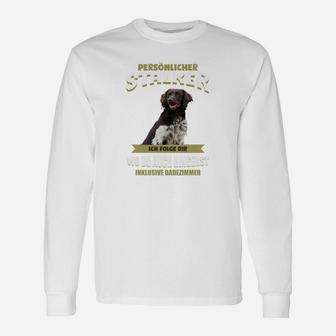 Lustiges Hunde-Langarmshirts Persönlicher Stalker, Witziges Haustier-Langarmshirts - Seseable