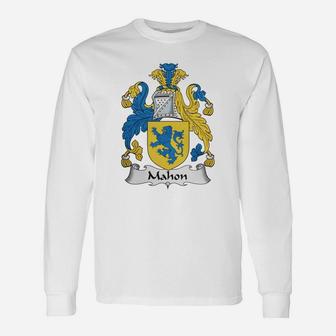 Mahon Coat Of Arms Irish Crests Long Sleeve T-Shirt - Seseable