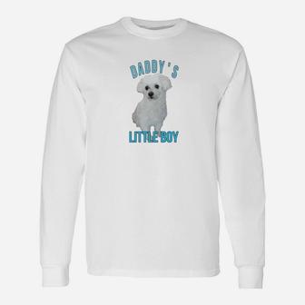 Maltese Dogs Dads Love Dog Picture Fathers Day Long Sleeve T-Shirt - Seseable