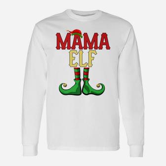 Mama Elf Christmas Santas Helper Long Sleeve T-Shirt