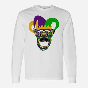 Mardi Gras Pug Dog Cute Mardi Gras Long Sleeve T-Shirt - Seseable