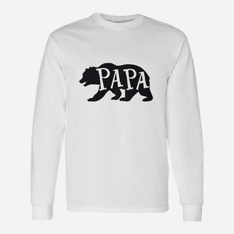 Matching Father And Son Papa Bear Daddy Bear Little Baby Long Sleeve T-Shirt - Seseable