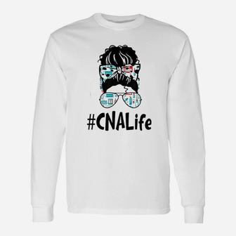 Messy Bun Cna Life Nurse 2021 Long Sleeve T-Shirt - Seseable