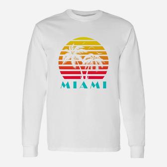 Miami Tropical Sunset Long Sleeve T-Shirt - Seseable