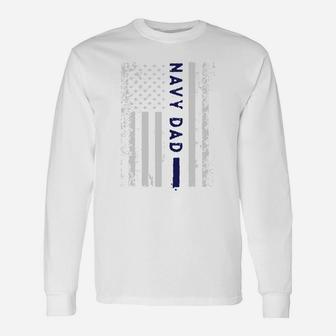 Military United States Proud Navy Dad Flag s Long Sleeve T-Shirt - Seseable