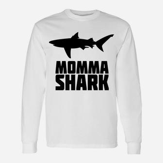 Momma Shark Matching Tribe Mom Mama Long Sleeve T-Shirt - Seseable