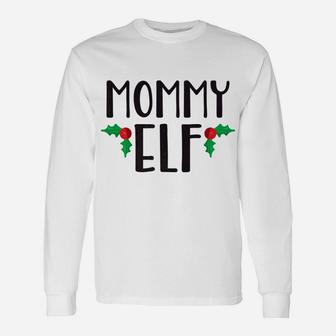 Mommy Elf Cute Christmas Elf Long Sleeve T-Shirt - Seseable