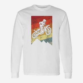 Motocross Bike Vintage Dirtbike Racing Retro Dirt Bike Long Sleeve T-Shirt - Seseable