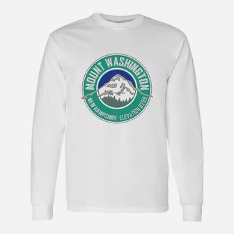 Mount Washington New Hampshire Mountain Climbing Hiking Explore Teal Graphic Tshirt Christmas Ugly Sweater Long Sleeve T-Shirt - Seseable