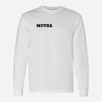MUTRA Schriftzug Herren Langarmshirts in Weiß & Schwarz - Seseable
