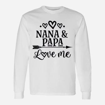 Nana Papa Love Me Grandchild, best christmas gifts for dad Long Sleeve T-Shirt - Seseable