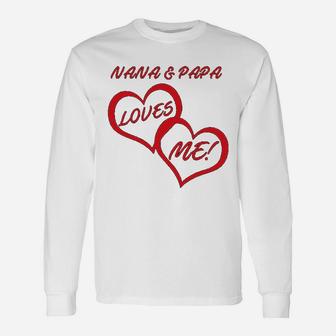 Nana Papa Loves Me Grandparents Long Sleeve T-Shirt - Seseable