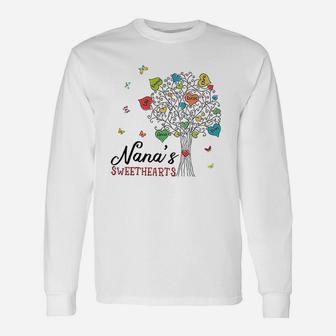 Nana Sweethearts Hearts Tree Long Sleeve T-Shirt - Seseable