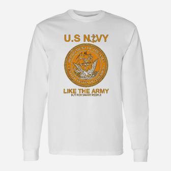 Navy United States Navy Army Parody Long Sleeve T-Shirt - Seseable