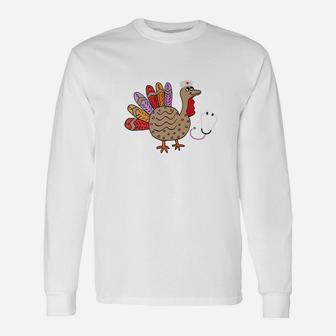 Nurse Thanksgiving Turkey November Long Sleeve T-Shirt - Seseable