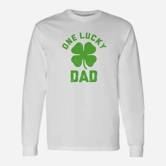One Lucky Dad Vintage St Patrick Day Gif Long Sleeve T-Shirt - Seseable