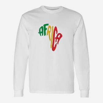 Outline Africa Unity Ethiopian Continent Pan Africa Long Sleeve T-Shirt - Seseable