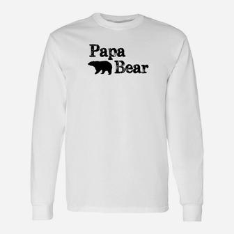 Papa Bear Shirt For Pappa Bear Poppa Bear Dad Long Sleeve T-Shirt - Seseable