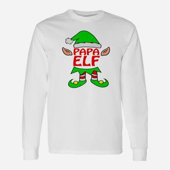 Papa Elf Dad Mom Matching Christmas Long Sleeve T-Shirt - Seseable