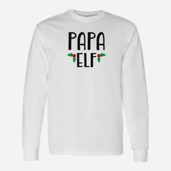 Papa Elf Shirt Cute Christmas Elf Long Sleeve T-Shirt - Seseable