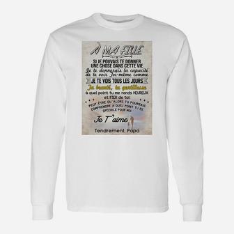 Papa A Ma Fille, dad birthday gifts Long Sleeve T-Shirt - Seseable