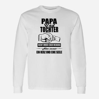 Papa und Tochter Langarmshirts, Ein Herz und Seele Weißes Baumwollshirt - Seseable