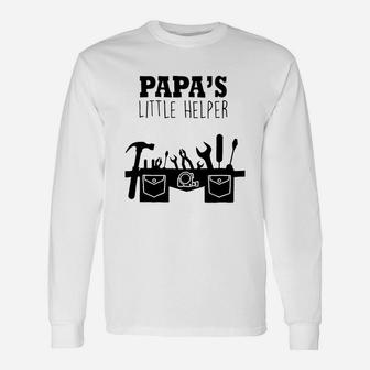 Papas Little Helper Handyman, dad birthday gifts Long Sleeve T-Shirt - Seseable