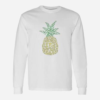 Pineapple Math Pi Day Mathematics Teacher Geek Nerd Long Sleeve T-Shirt - Seseable