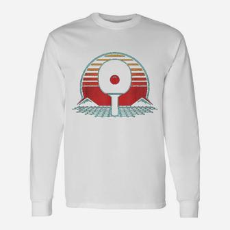 Ping Pong Retro Vintage 80s Style Table Tennis Long Sleeve T-Shirt - Seseable