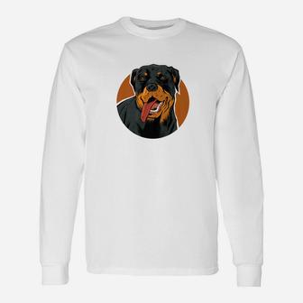 Portrait Of Rottweiler Dog Doggy Pe Long Sleeve T-Shirt - Seseable